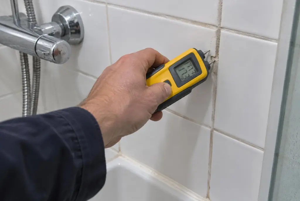 Lekdetectie Brummen – vochtmeter op badkamertegels bij de douche
